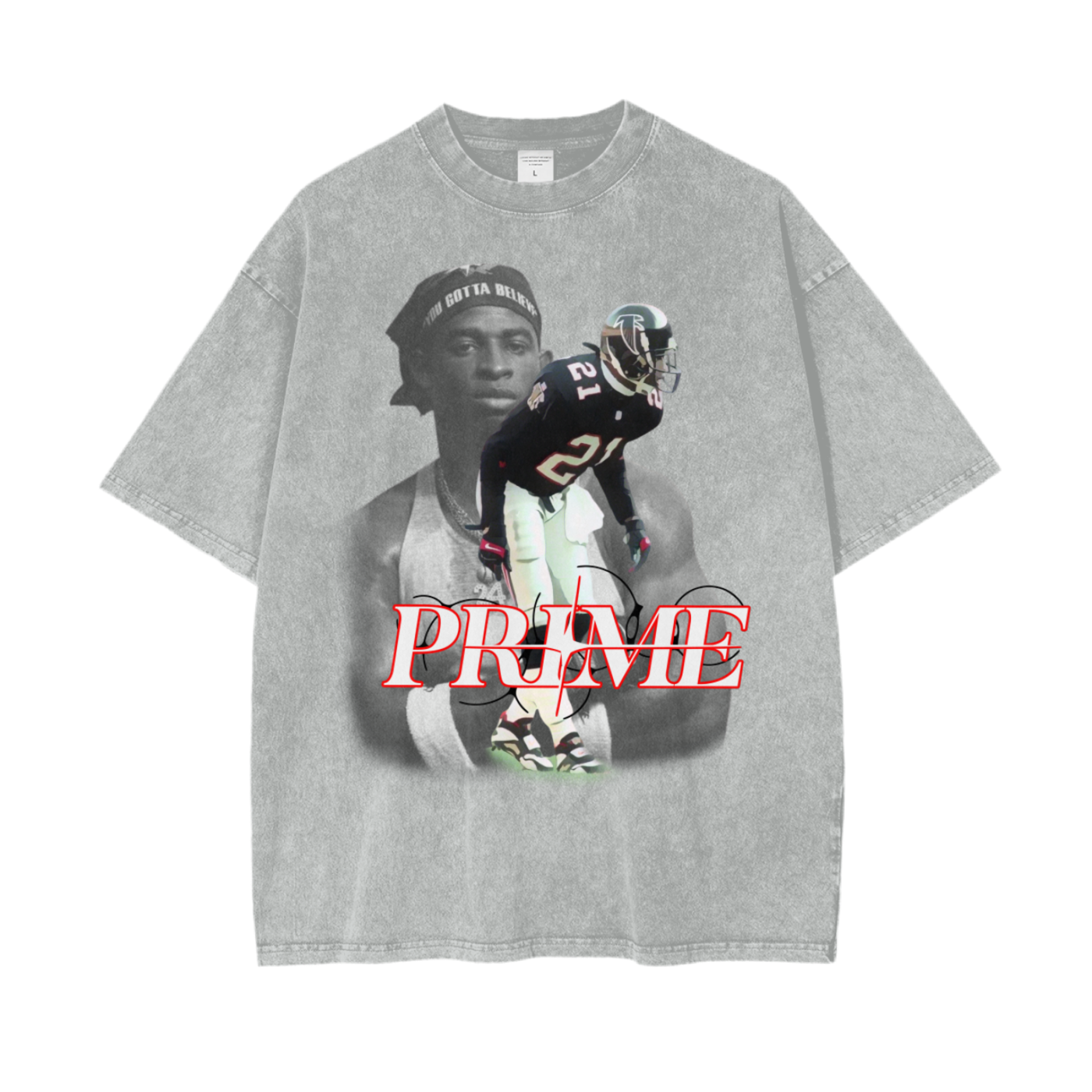 DIAMOND TURF DEION Oversize Snow Washed T-Shirt