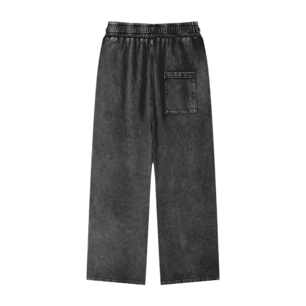 Acid Wash Straight Leg Pants - 360 GSM