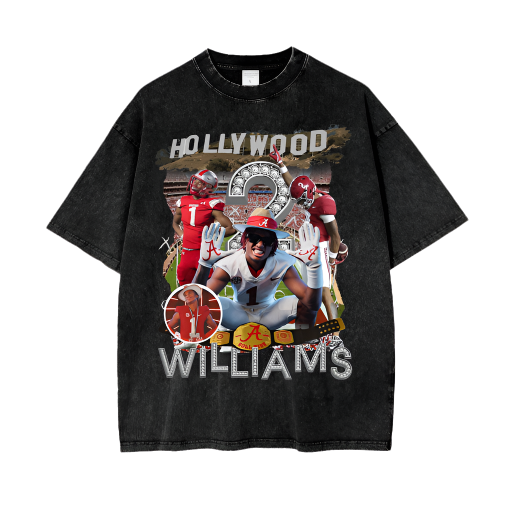 Hollywood Williams Acid Wash Oversize T-Shirt - 250 GSM