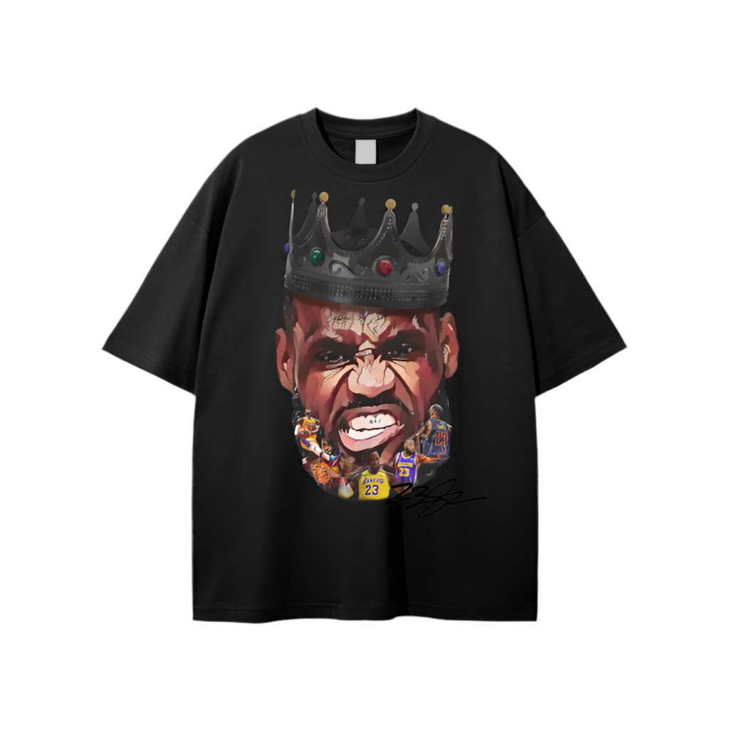 Streetwear Unisex Solid Color Loose Fit FOG King James T-Shirt