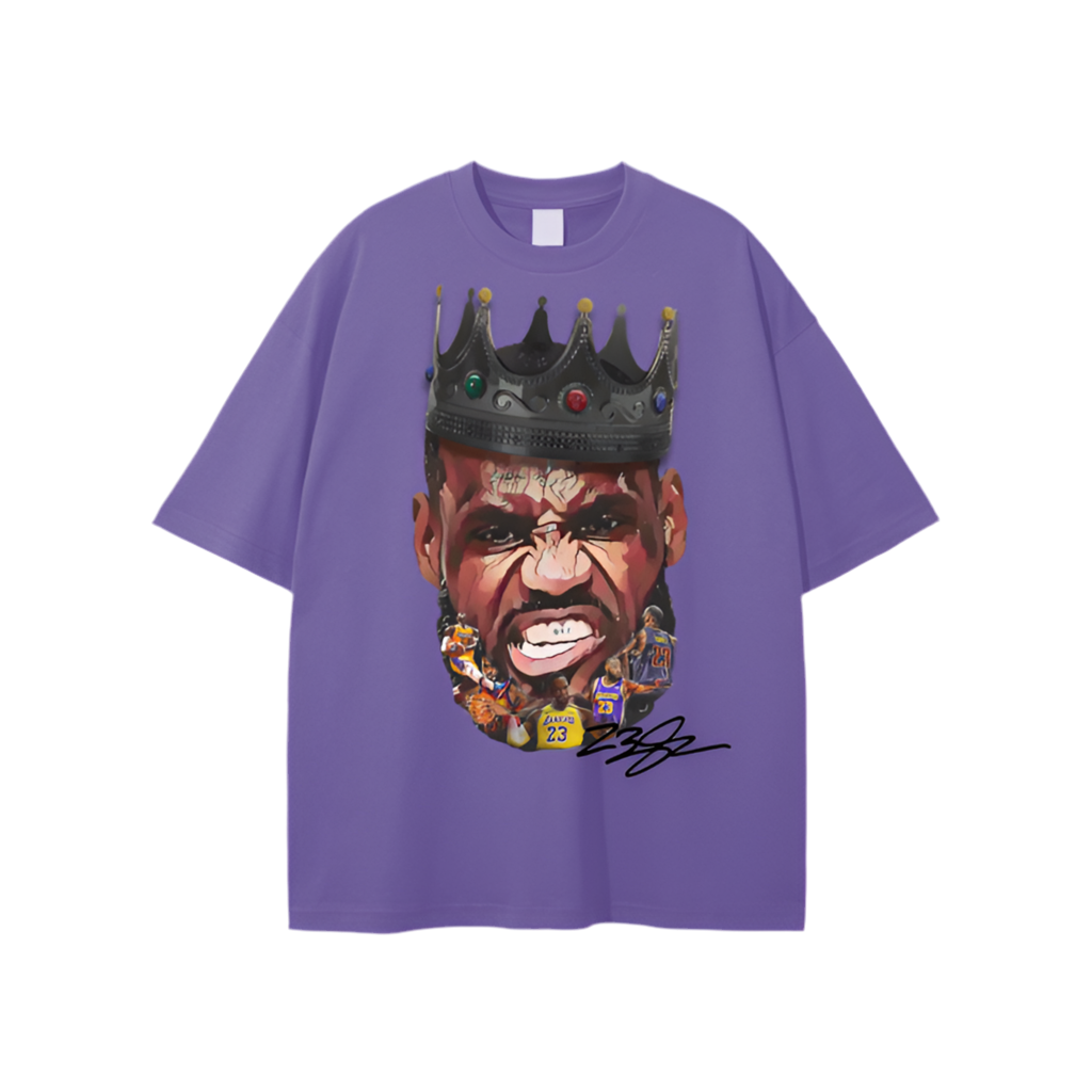 Streetwear Unisex Solid Color Loose Fit FOG King James T-Shirt